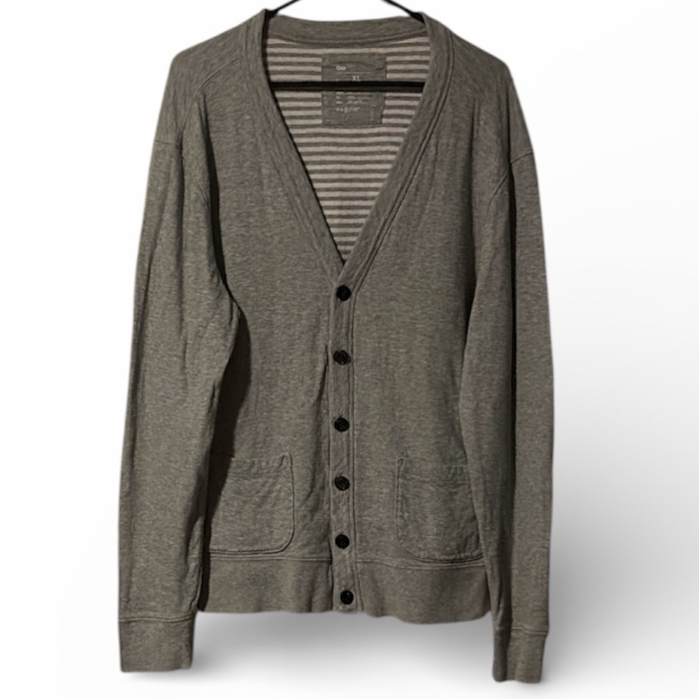 GAP Men's Grey Cardigan Sweater - Picture 2 of 6